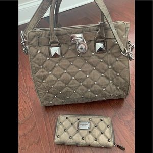 Michael Kors satchel purse and wallet set